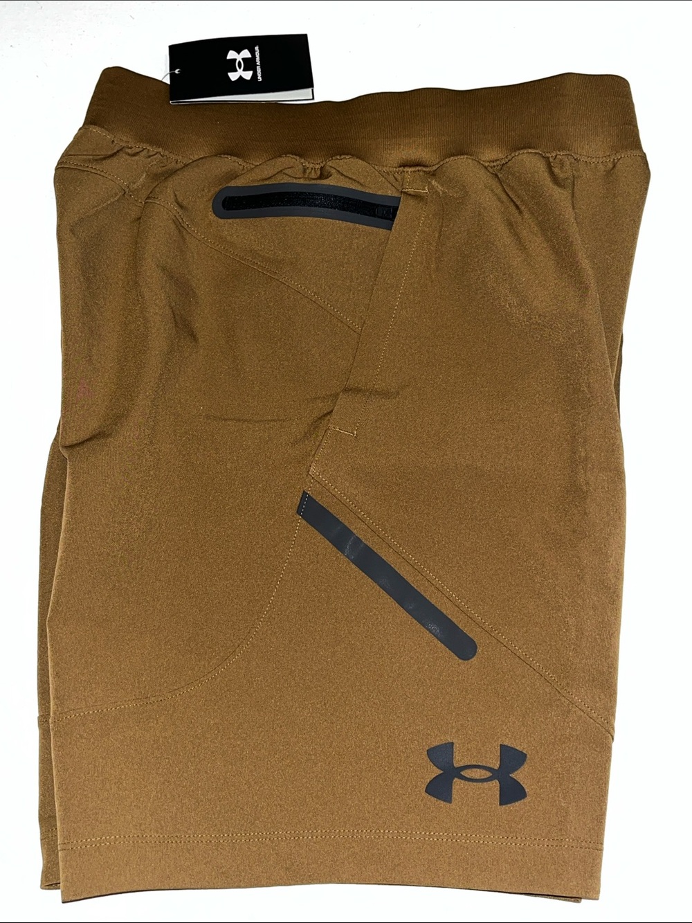 Under Armour UA Unstoppable Shorts Mens S Fitted Brown storm 1370378-498 $80